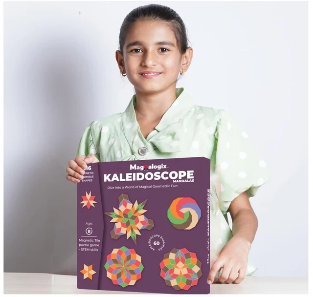 Magnalogix Mandala Art for Beginners - Magnetic Mosaic Puzzle Game | Kaleidoscope Art Kit for Kids 8-12 Years Delivery Time: 2-3Days