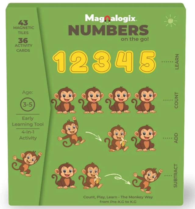 Magnalogix Numbers On The Go - Magnetic Counting & Number Learning Game | Montessori Educational Toy for Kids 3-6 Years Delivery Time : 2-3Days
