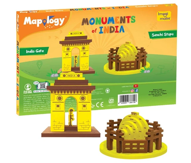 Imagimake Mapology Monuments of India - Sanchi Stupa & India Gate 3D Construction Set for Kids 6+ Years Delivery Time: 2-3Days