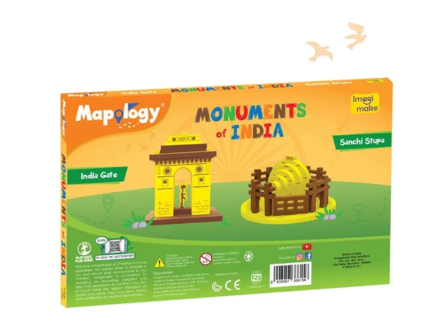 Imagimake Mapology Monuments of India - Sun Temple & Gateway of India 3D Construction Set for Kids 6+ Years Delivery Time: 2-3Days