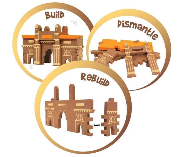 Imagimake Mapology Monuments of India - Sun Temple & Gateway of India 3D Construction Set for Kids 6+ Years Delivery Time: 2-3Days