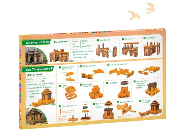 Imagimake Mapology Monuments of India - Sun Temple & Gateway of India 3D Construction Set for Kids 6+ Years Delivery Time: 2-3Days