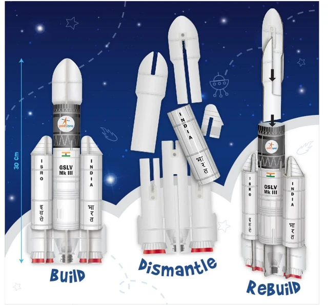 Imagimake Mapology Chandrayaan - ISRO Rocket Model, Satellite & Astronaut 3D Puzzle | Educational Space Toy for Kids 5+ Years Delivery Time: 2-3Days