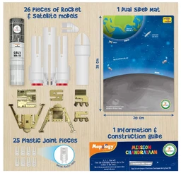 Imagimake Mapology Chandrayaan - ISRO Rocket Model, Satellite & Astronaut 3D Puzzle | Educational Space Toy for Kids 5+ Years Delivery Time: 2-3Days