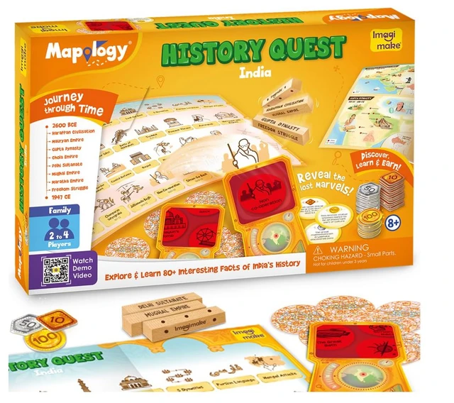 Imagimake Mapology History Quest India - Explore 8 Eras of Indian History | Educational Board Game for Kids, Teens & Adults 8+ Years Delivery Time: 2-3Days