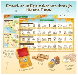 Imagimake Mapology History Quest India - Explore 8 Eras of Indian History | Educational Board Game for Kids, Teens & Adults 8+ Years Delivery Time: 2-3Days