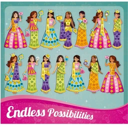 Imagimake DIY Magnetic Dress-Up Indian Princess - 30 Magnetic Dresses & Accessories | Pretend Play Toy for Girls 3+ Years Delivery Time: 2-3Days
