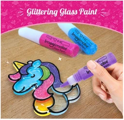 Imagimake Window Art Princess - 16 Pieces Glass Painting Set with Princess, Mermaid & Unicorn Designs for Kids 5+ Years Delivery Time: 2-3Days