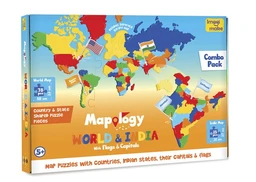 Imagimake Mapology India and World Maps with Capitals - Learn Capitals & Country Flags for Kids 5+ Years Delivery Time: 2-3Days