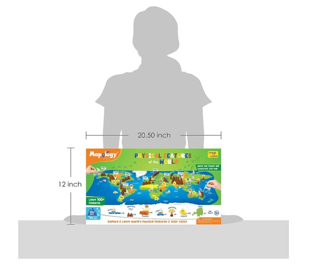 Imagimake Mapology Physical Features of World Map - 3D Puzzle & Construction Toy for Kids 6+ Years Delivery Time: 2-3Days