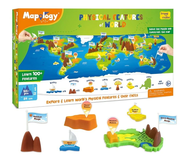 Imagimake Mapology Physical Features of World Map - 3D Puzzle & Construction Toy for Kids 6+ Years Delivery Time: 2-3Days