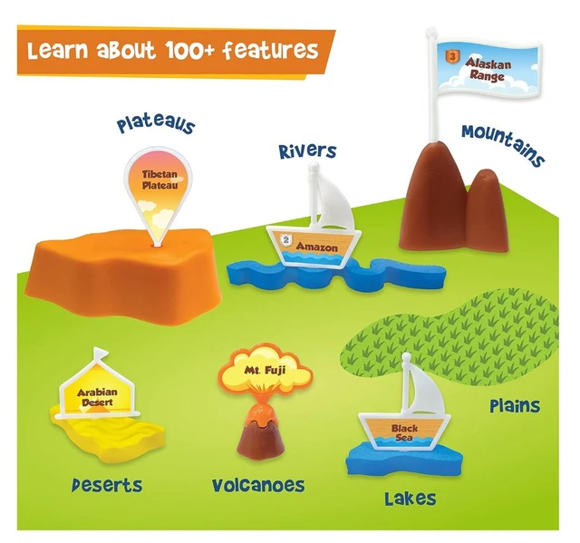 Imagimake Mapology Physical Features of World Map - 3D Puzzle & Construction Toy for Kids 6+ Years Delivery Time: 2-3Days