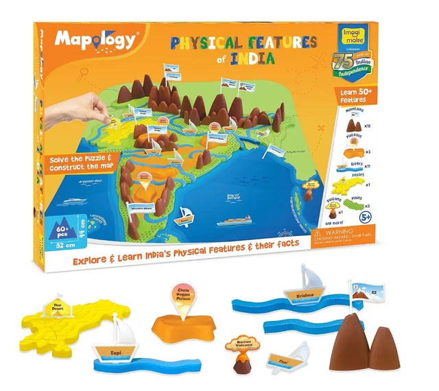 Imagimake Mapology Physical Features of India - Learn 50+ Geographical Features | Educational Toy for Kids 6+ Years Delivery Time: 2-3Days