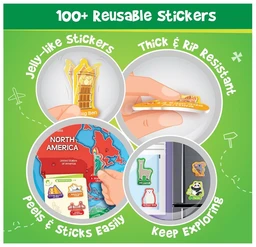 Imagimake Mapology World Map with Reusable Stickers - Educational Geography Toy for Kids 5+ Years Delivery Time: 2-3Days