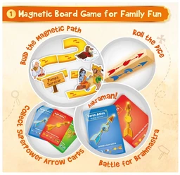 Imagimake Mapology Tales of Ramayana - 3-in-1 Family Board Game with Magnetic Puzzle, Storybook & Trump Cards for Kids 6+ Years Delivery Time: 2-3Days