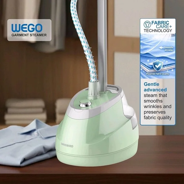 Swissboro Wego Garment Steamer Iron for Clothes Vertical Standing Iron 1.6l Water Tank