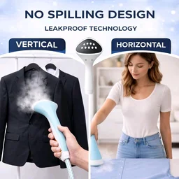 SWISSBORO Swissboro Plutus Garment Steamer 1.6L Water Tank 2000W Powerful with 35g/min Steam 45 Sec 2000 W Garment Steamer (White, Grey, Blue)