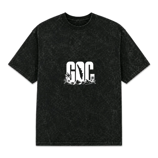 God's Own Country Premium Oversized Acid Wash T-Shirt – Kerala Kathakali Graphic | Unisex 100% Cotton Neon Print Tee