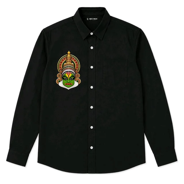 Custom Printed Black Full Sleeve Shirt – Kathakali Design