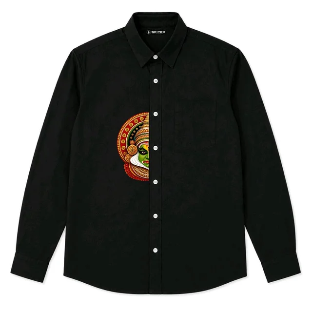 Kathakali Printed Black Full Sleeve Shirt – Kerala Traditional Design