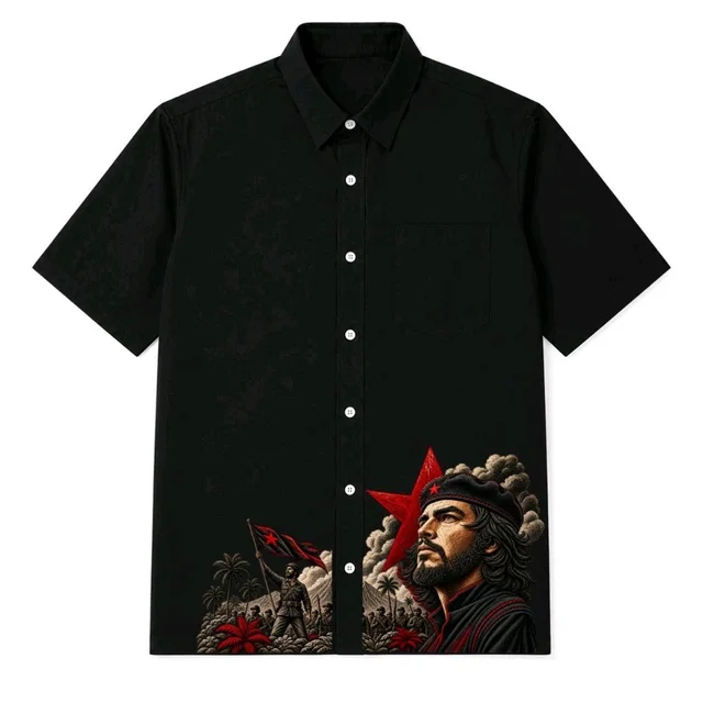 Che Guevara Revolutionary Black Half Sleeve Shirt