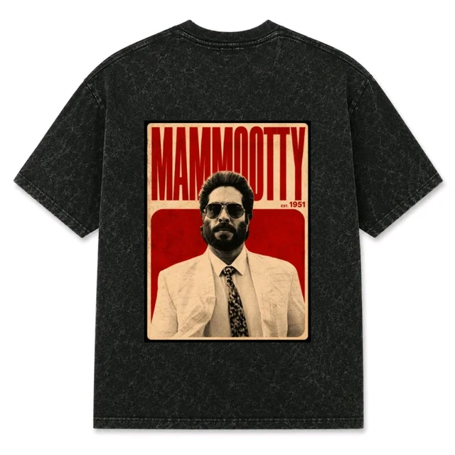 Mammootty Costume Printed Five Sleeve T-Shirt | Premium Kerala Movie Star Graphic T-Shirt