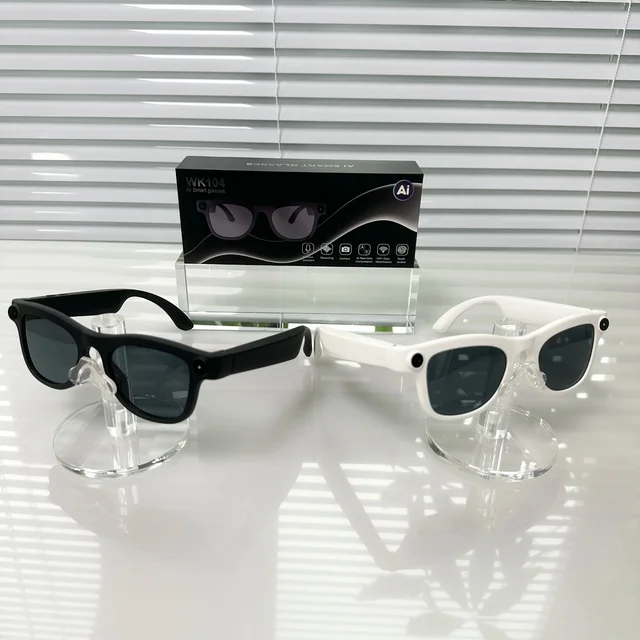 Wk104 Smart Glasses with Camera 4GB 8MP AI Translation BT Call Voice Assistant Fast Shooting Video Picture Music Sunglasses