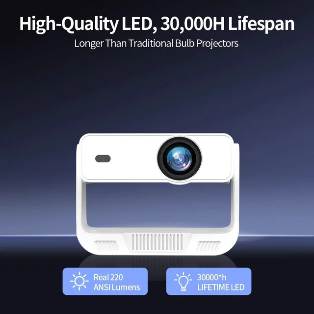 AVYUKTA C880F Portable Mini Smart Android Projector | 1000 ANSI Lumens | Power Bank Support | LCD HD Home Cinema Projector, 200 Inch Max