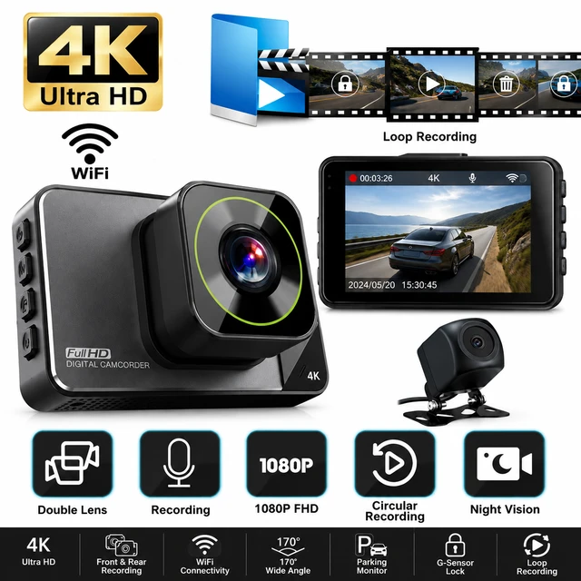 S-4 ULTRA 3-Lens 1080P Full HD Dash Cam | Front, Rear & Cabin Recording | Night Vision | App Control | Built-in Mic