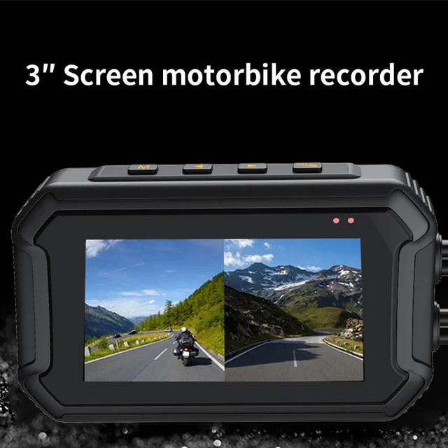 Video Recorder Rear View Dash Cam for Motorcycle 3" 1080P Recorder Loop Recording WiFi Motorcycle Recorder