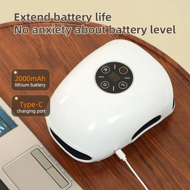 REATEN MED White Rechargeable Massage Hammer Portable Electric Palm Massager Body Timing Control Hand Soreness Finger Stiffness