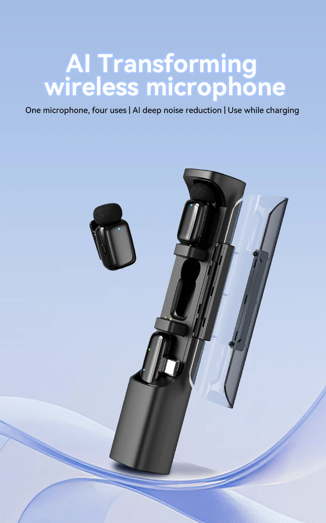 Newest Type-C Mini Mic 2.4G Wireless Condenser Lavalier Microphone 20m Range 1 Year Warranty-Compact Clip-on Professional