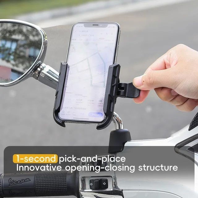 SMNU F1 360 Degree Adjustable Waterproof Anti-Theft Phone Holder Stand Folding Flexible Mobile Bracket for Motorcycle Bicycle