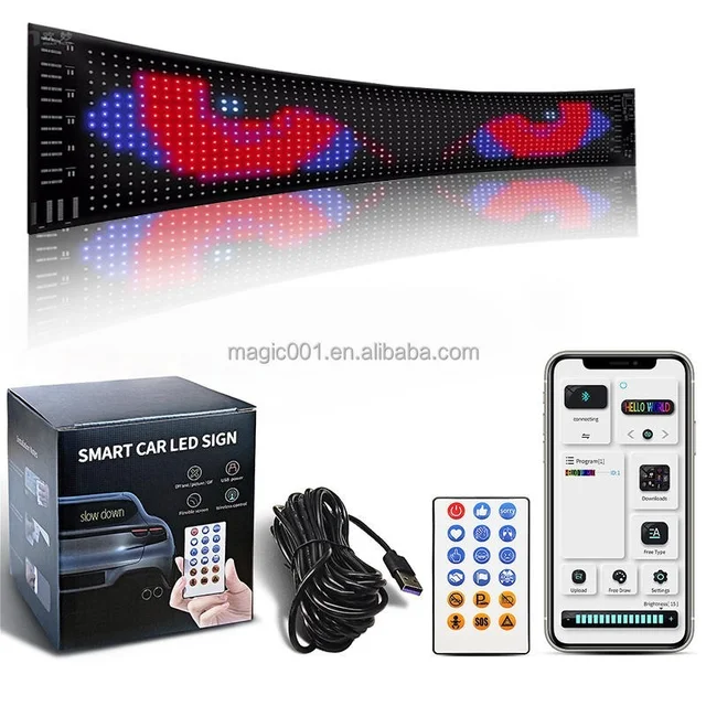 32*16 LED Sign Board Scrolling Message Car LED Screen APP Control LED Flexible Scrolling Message Car LED Screen