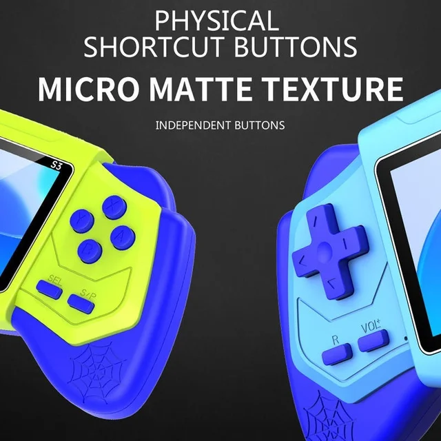 S3 Handheld Game Console with Built-in 520 Games 2.4" HD Display 1200mAh Battery for Two-player Play