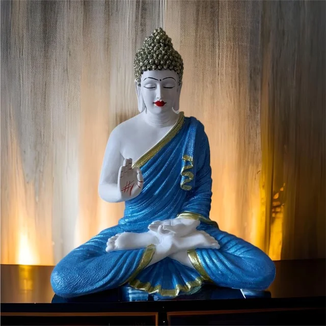 Resin Home Decor Buddha Idol For Living Room (Size:15 Inches) 
