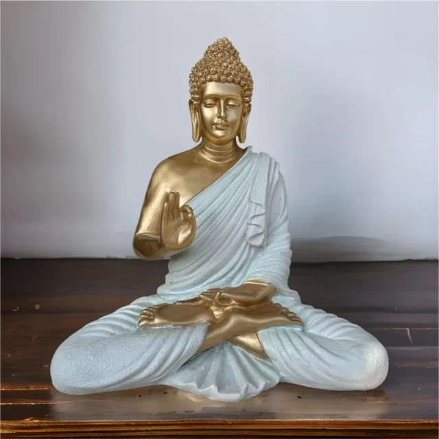 Golden White Buddha 14 Inch - 14 INCH