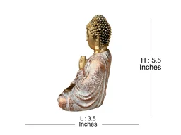 Buddha Showpiece Idol for Home Decor (Set of 3) (Ivory Gold, Free Size)