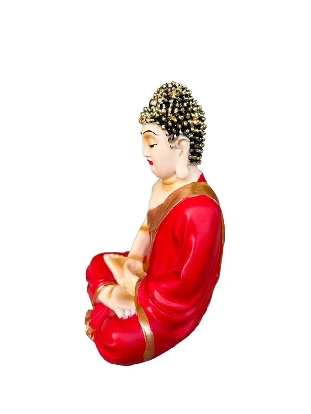 Small Meditation Buddha - 5 Inch, Red