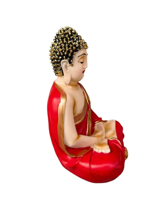Small Meditation Buddha - 5 Inch, Red