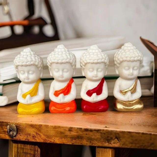 Miniature Buddha Staue Set Of 4 - 3 Inch