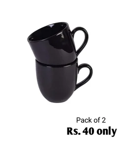 SMPH START Premium Ceramic Tea/Coffee Cups (100ml, Multicolor ) - Set of 1 - Black, 100 ml