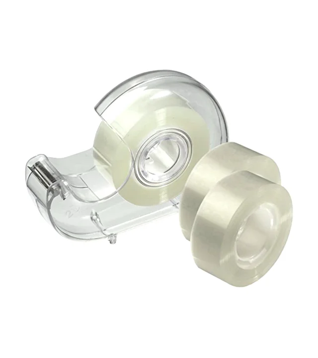 Cello Tape With Dispenser Cutter( Pack Of 1Set) Cello Tape 18 MM X 25 Meter Roll Length - 19 MM 3/4