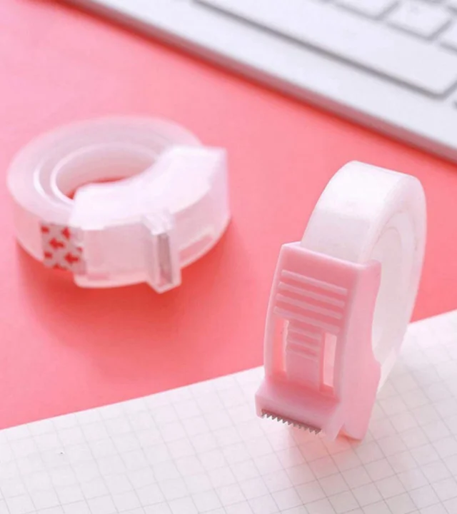 SMPH STAR Cello Tape Cutter 12 MM with Stainless Steel Blade Mini Stationary Cutter - 12 Mm Tape Purpose, Lavender Rose
