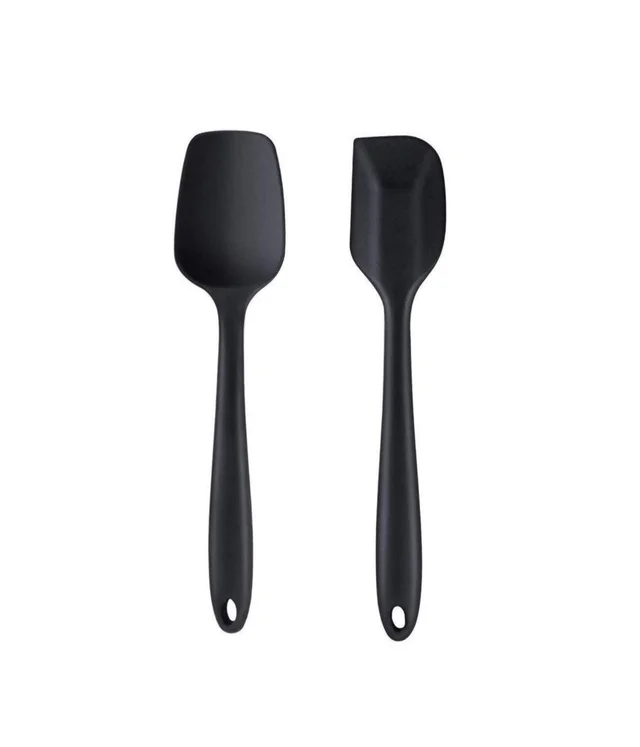 Silicone Spoons Nonstick Kitchen Spoon - Black, Medium Size