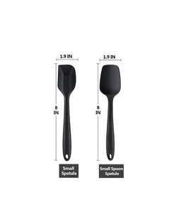 Silicone Spoons Nonstick Kitchen Spoon - Black, Medium Size