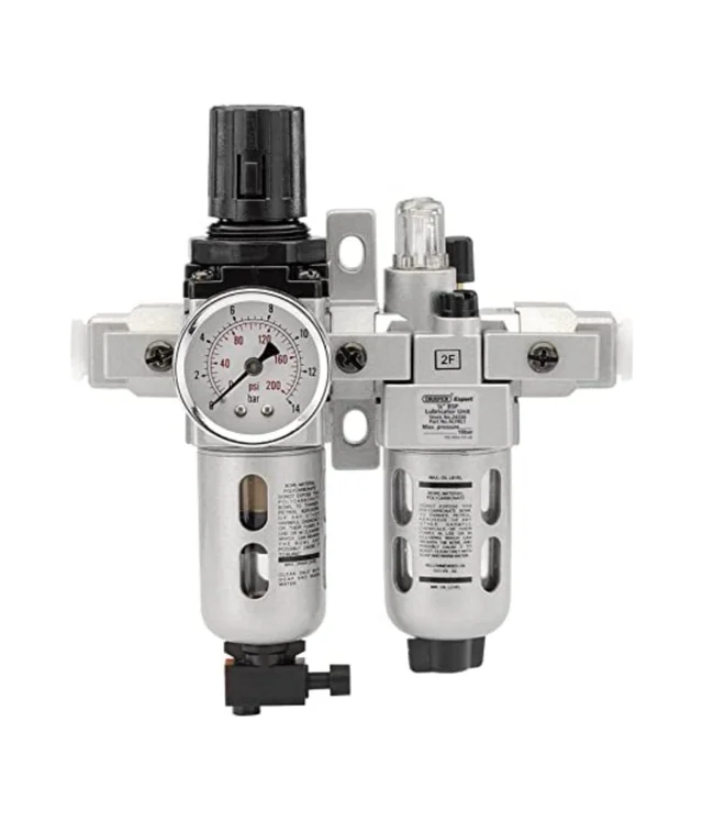 FRL Unit 1/4" Inch BSP Pneumatic (Air Filter + Regulator + Lubricator) - 1/2"