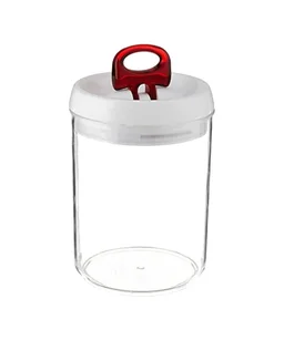 Acrylic Airtight Round Storage Canister Set, Clear Food Saver Plastic Container