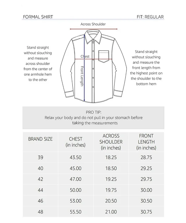 Men's Regular Fit Formal Shirt - White, 46