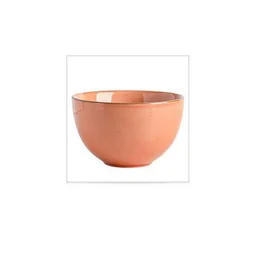 Ceramic Striped Bowls,450ml, Set of 1, Mustard Yellow and Off White